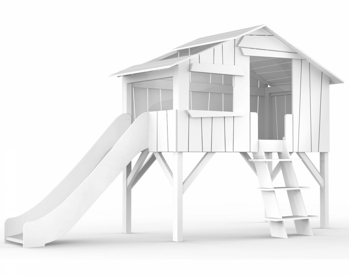 CABANE SIMPLE & TOBOGGAN SEUL (MDF+SAPIN) Mathy by Bols