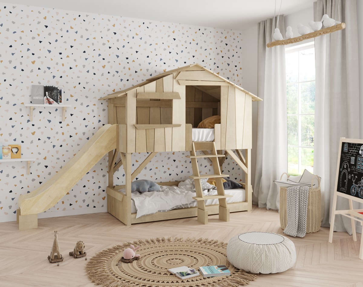 treehouse bunk bed with slide